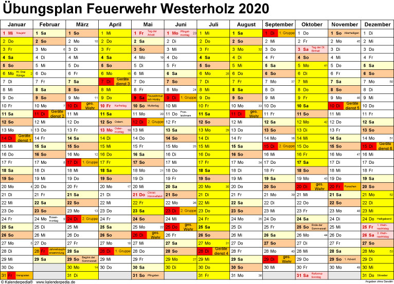 bungsplan-Kalender-2020